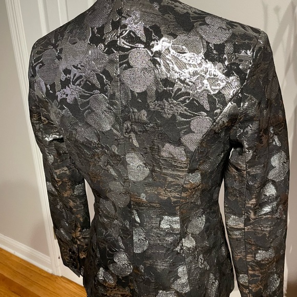 NWOT Nordstrom Tuxedo Brocade Jacquard Floral shiny Formal Evening whimsgoth rav - Picture 5 of 9